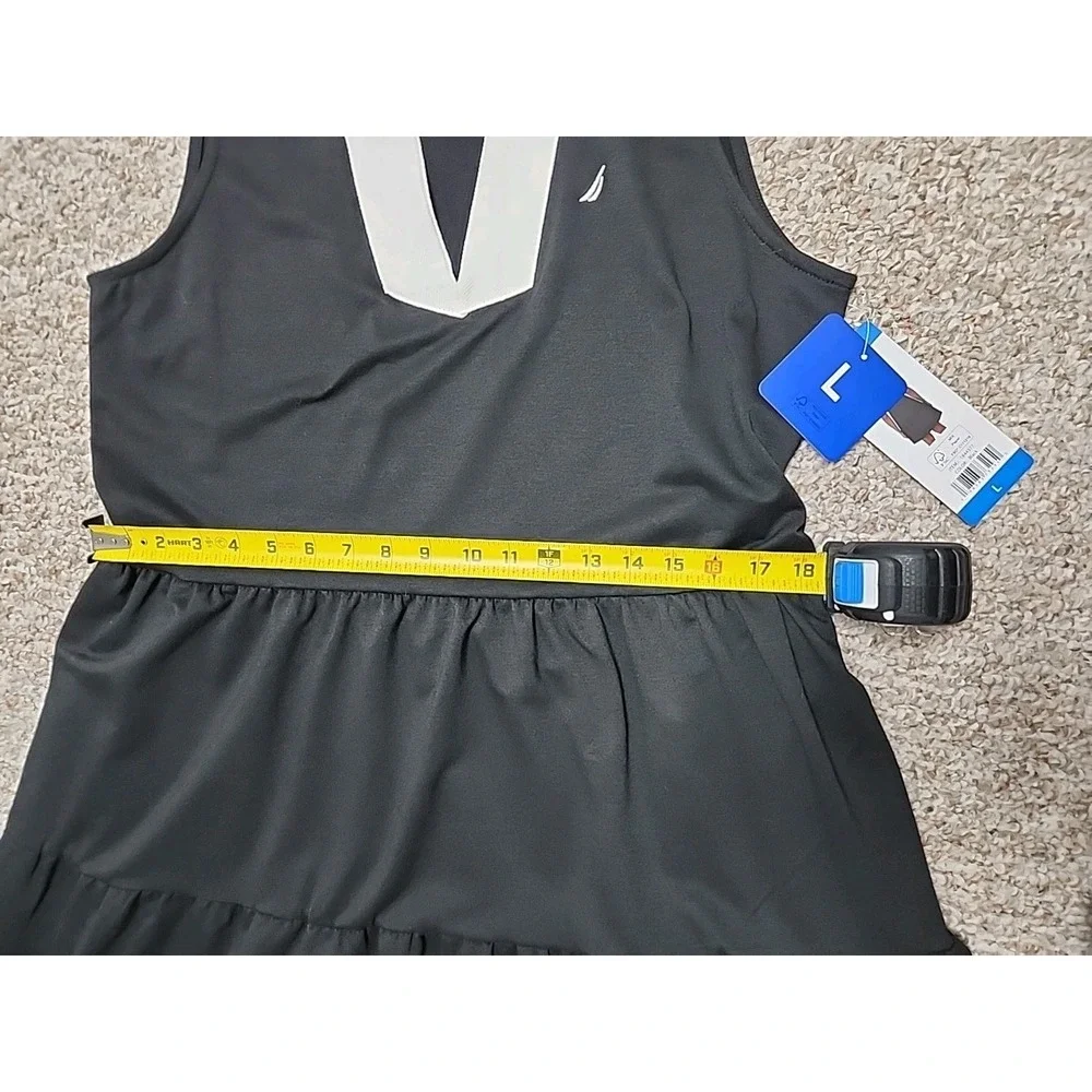 Nautica Jeans Women's Tiered Dress,‎ Black, Large, NWT